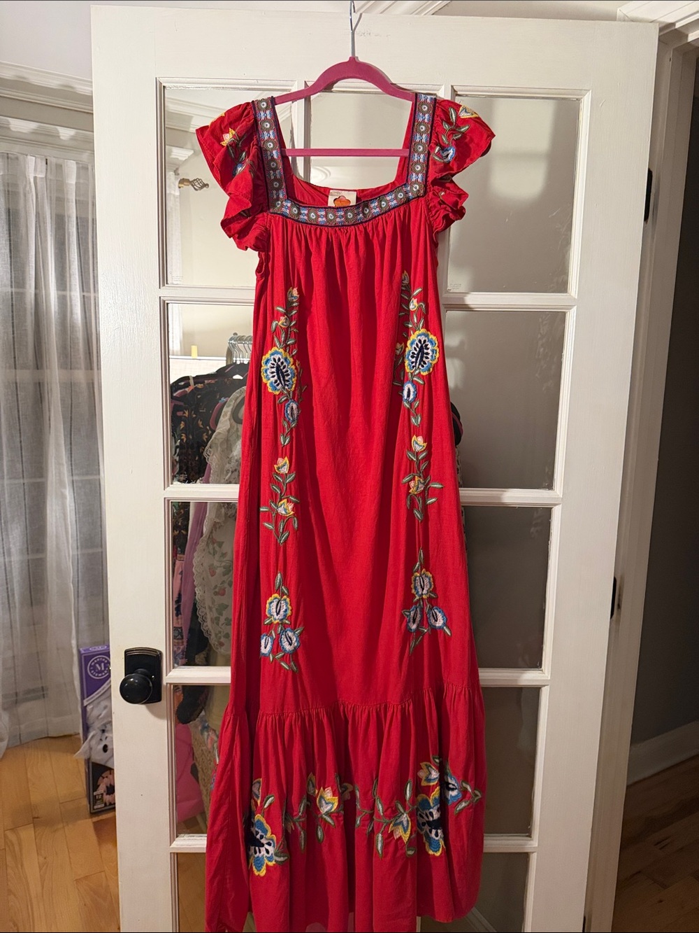 Farm Rio x Anthropologie Embroidered Square Neck Maxi Dress Red
Size: Medium - Picture 2 of 7